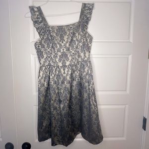 Navy and Gold Babydoll Dress